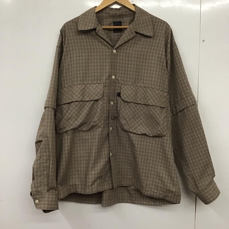 ダイワ ピアサーティナイン DAIWA PIER39 シャツ、ブラウス 長袖 be-90024 TECHSPORTSOPENCOLLARSHIRTSLSMINIPLAIDS 長袖シャツ L チェック 茶 / ブラウン /  メンズ USED 古着 中古 10136881