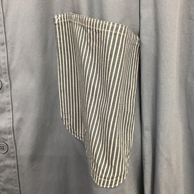 ホームレステイラー HOMELESS TAILOR シャツ、ブラウス 長袖 長袖シャツ ノーカラーシャツ ロングシャツ FREE ストライプ 水色 / ライトブルー /  メンズ USED 古着 中古 10131468