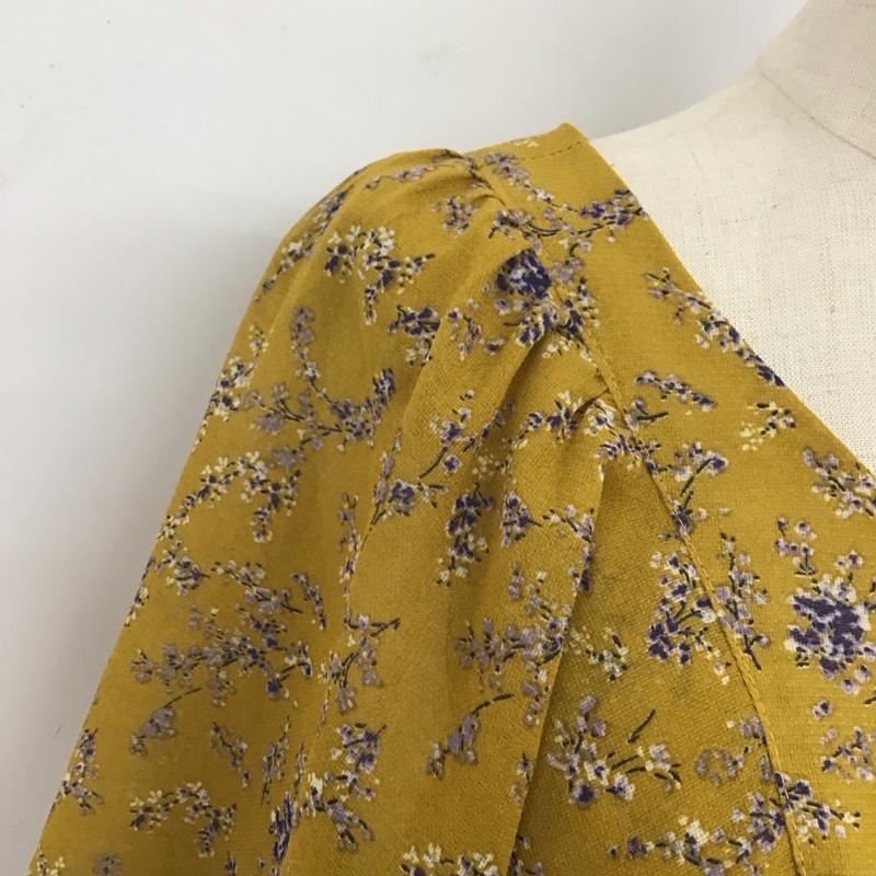 ナイスクラップ NICE CLAUP ワンピース ロングスカート 881728120 半袖 FREE 花柄 マスタード / マスタード /  レディース USED 古着 中古 10108925