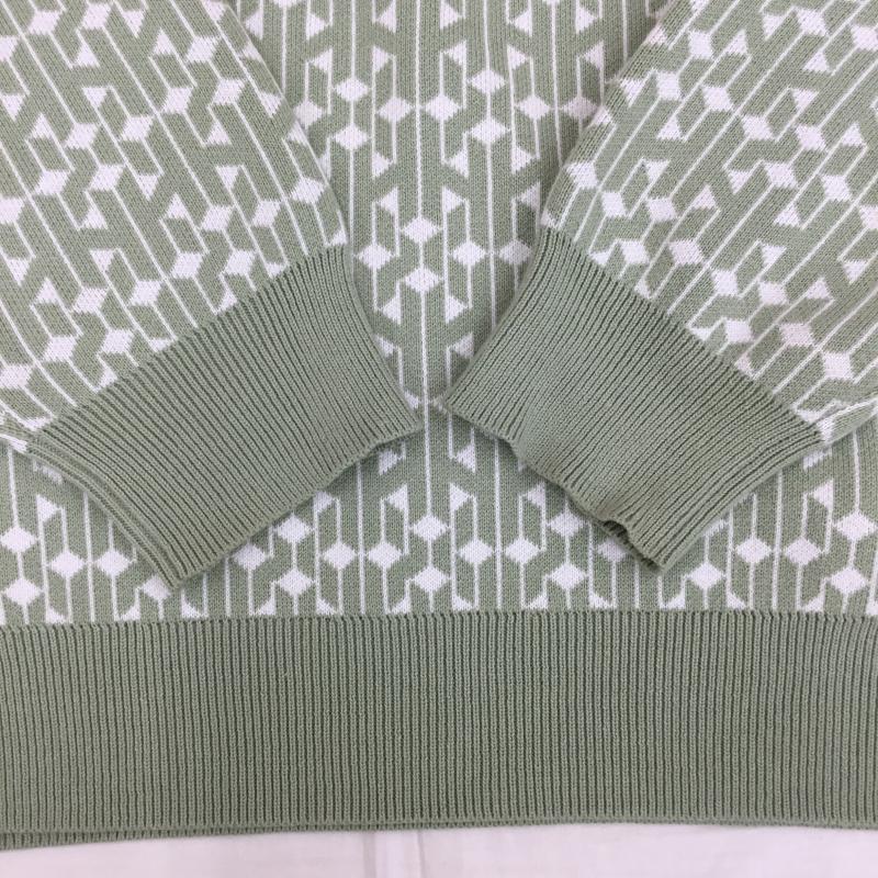 ハフ HUF ニット、セーター 長袖 L ロゴ、文字 緑 / グリーン / X 白 / ホワイト /  メンズ USED 古着 中古 10143903