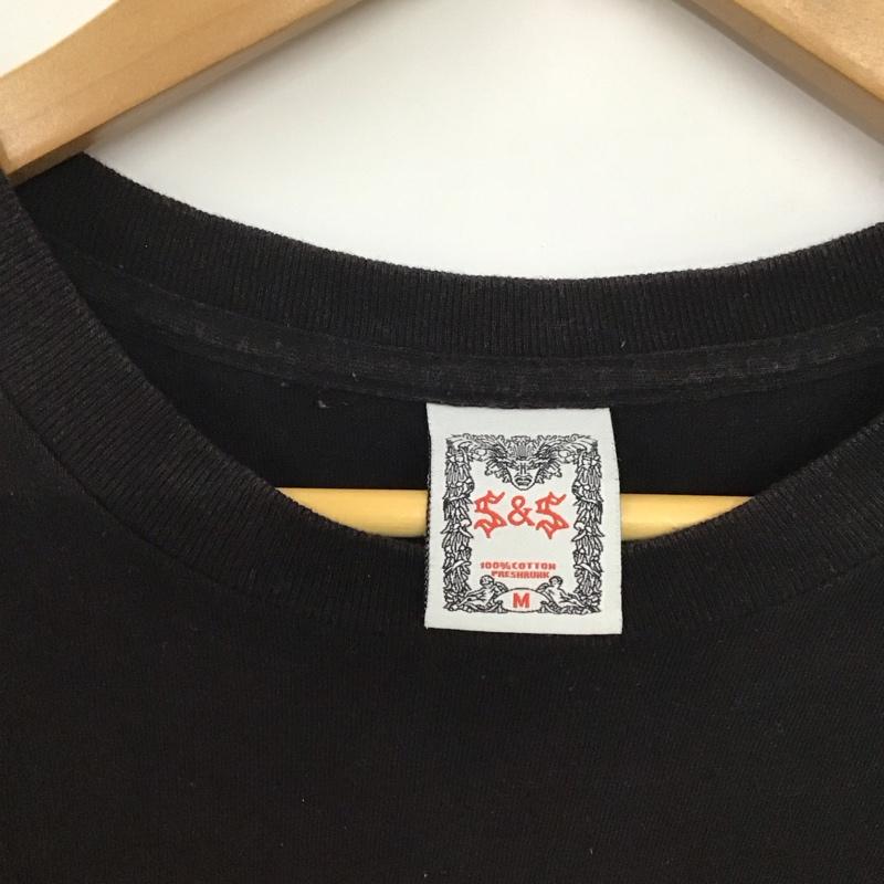 セインツアンドシナーズ Saints＆Sinners Tシャツ 半袖 半袖カットソー プリントTシャツ クルーネックカットソー M プリント 黒 / ブラック /  メンズ USED 古着 中古 10135870