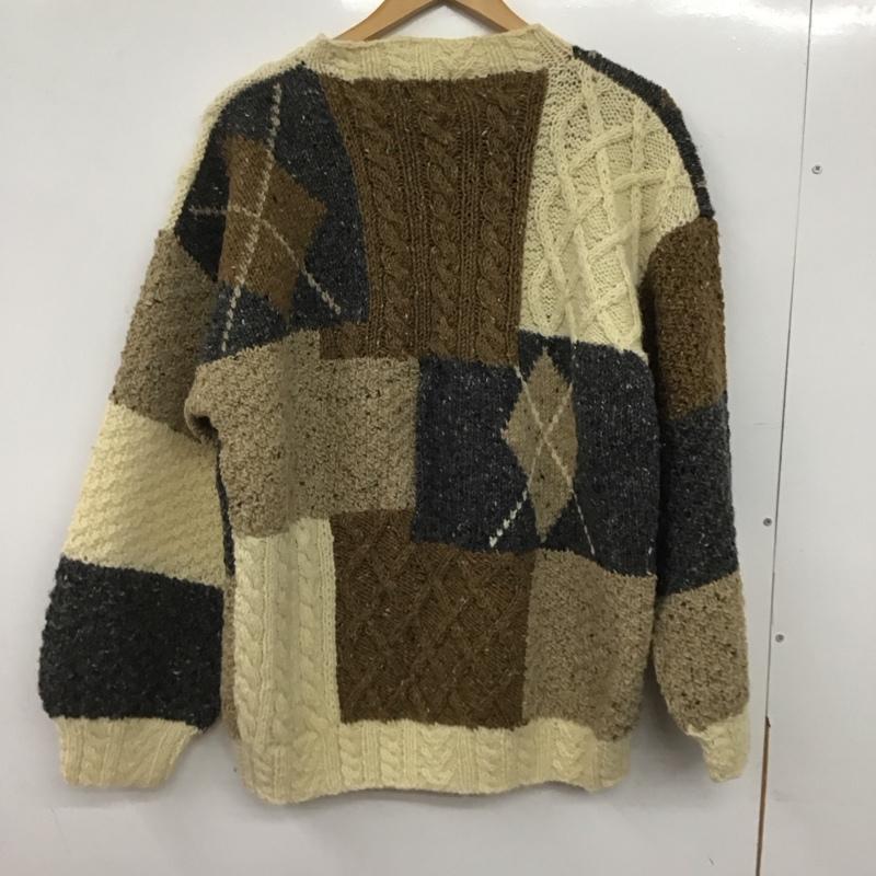 ポールスチュアート PAUL STUART ニット、セーター 長袖 長袖ニットカットソー クルーネック セーター M 総柄 マルチカラー / マルチカラー /  メンズ USED 古着 中古 10145028