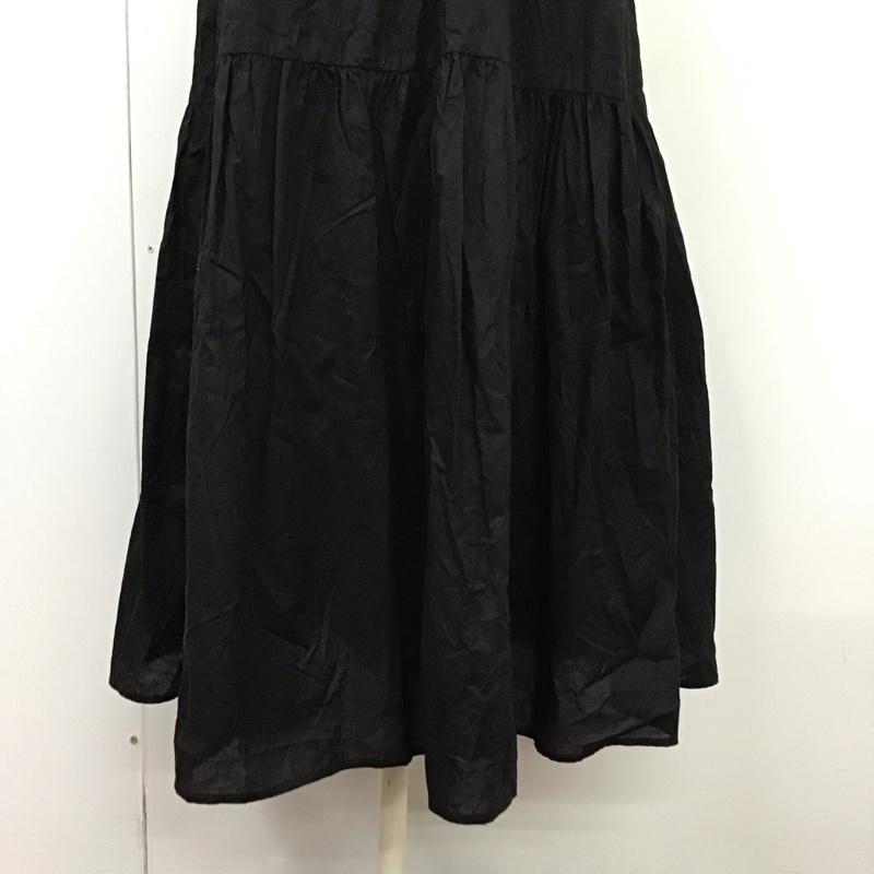 古着 USED ワンピース ロングスカート 166-3240651 カシュクール風 ティアード 半袖 S 無地 黒 / ブラック /  レディース USED 古着 中古 10115486
