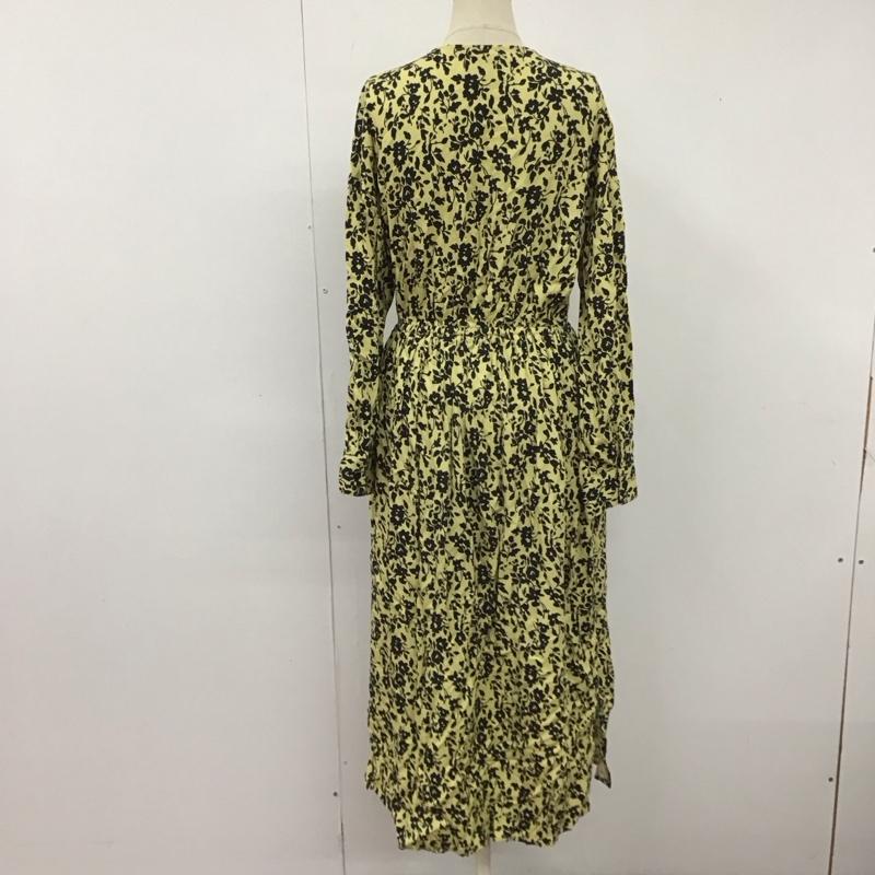 アズールバイマウジー AZUL BY MOUSSY ワンピース ロングスカート 250DSS33-153B ブーケフラワーワンピース S 花柄 黄 / イエロー / X 黒 / ブラック /  レディース USED 古着 中古 10123084