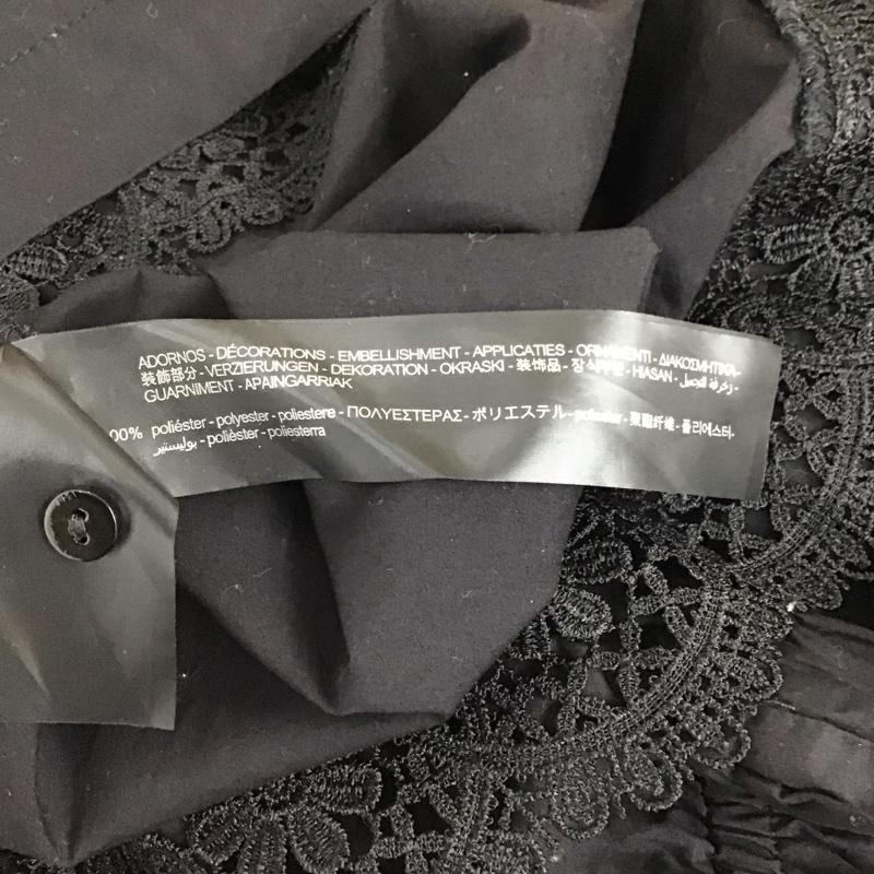 ザラ ZARA ワンピース ミニスカート 4786 103 800 長袖 チュニック レース L 無地 黒 / ブラック /  レディース USED 古着 中古 10120365