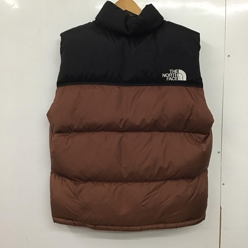 ザノースフェイス THE NORTH FACE ベスト ベスト nd92338 ヌプシベスト ジップアップベスト XL ロゴ、文字 黒 / ブラック / X 茶 / ブラウン /  メンズ USED 古着 中古 10144983