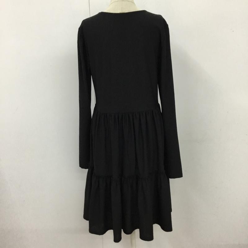 ザラ ZARA ワンピース ロングスカート 長袖ワンピース ロングワンピース ロングスリーブワンピース フレアスカート S 無地 黒 / ブラック /  レディース USED 古着 中古 10110033