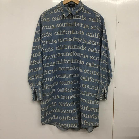 アールシーダブリュービー RCWB シャツ、ブラウス 長袖 M ロゴ、文字 水色 / ライトブルー /  レディース USED 古着 中古 10148675