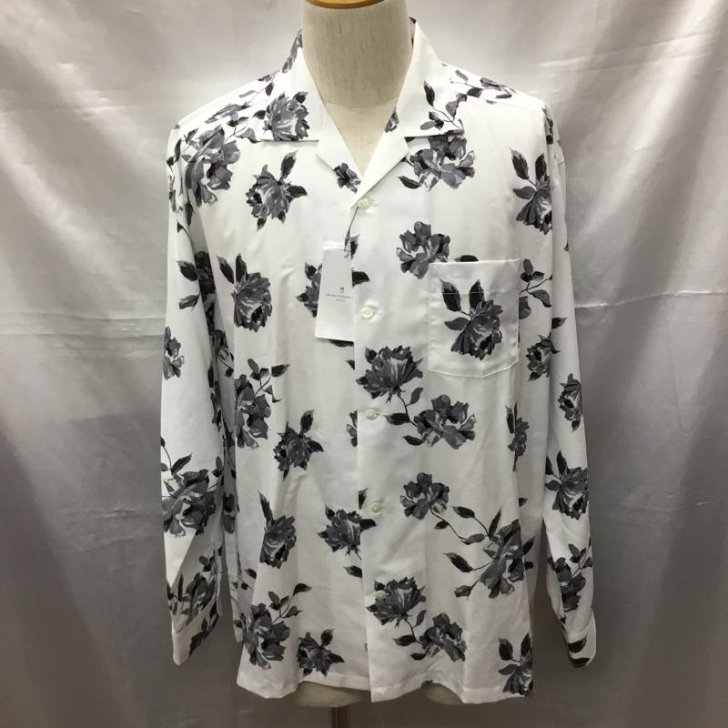 アデイインザライフ ユナイテッドアローズ A day in the life UNITED ARROWS シャツ、ブラウス 長袖 長袖シャツ カラーシャツ ポケットシャツ 長袖カットソー プリントシャツ L プリント 白 / ホワイト /  メンズ USED 古着 中古 10114614