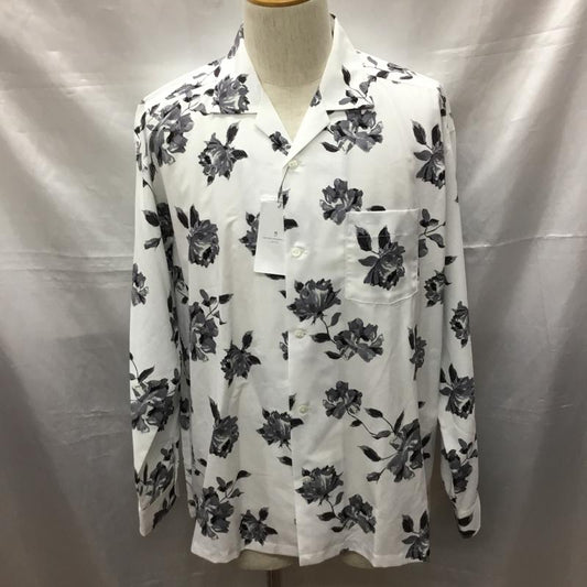 アデイインザライフ ユナイテッドアローズ A day in the life UNITED ARROWS シャツ、ブラウス 長袖 長袖シャツ カラーシャツ ポケットシャツ 長袖カットソー プリントシャツ L プリント 白 / ホワイト /  メンズ USED 古着 中古 10114614