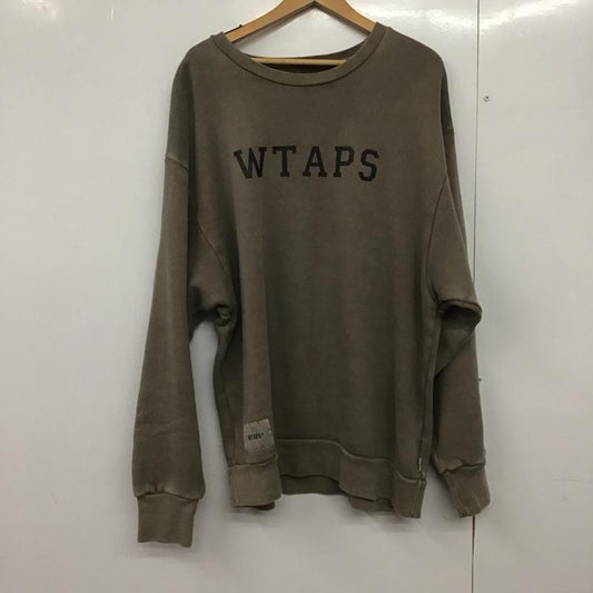 ダブルタップス WTAPS トレーナー 長袖 長袖トレーナー スウェット クルーネック プルオーバー 2 ロゴ、文字 茶 / ブラウン /  メンズ USED 古着 中古 10141706