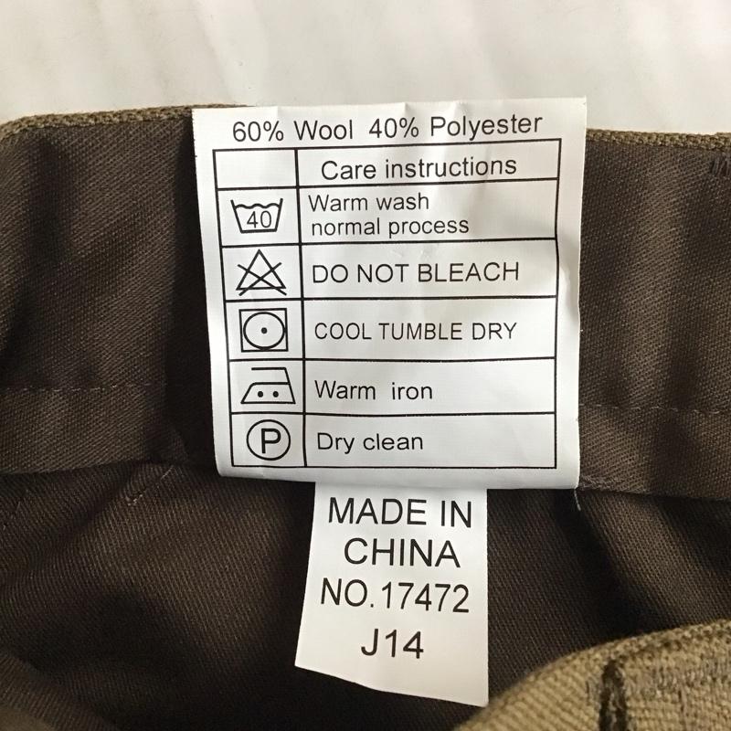 ミリタリー ミリタリー パンツ スラックス British Army Barrack Dress イギリス軍　バラックドレス　トラウザー 無地 茶 / ブラウン /  メンズ USED 古着 中古 10114422