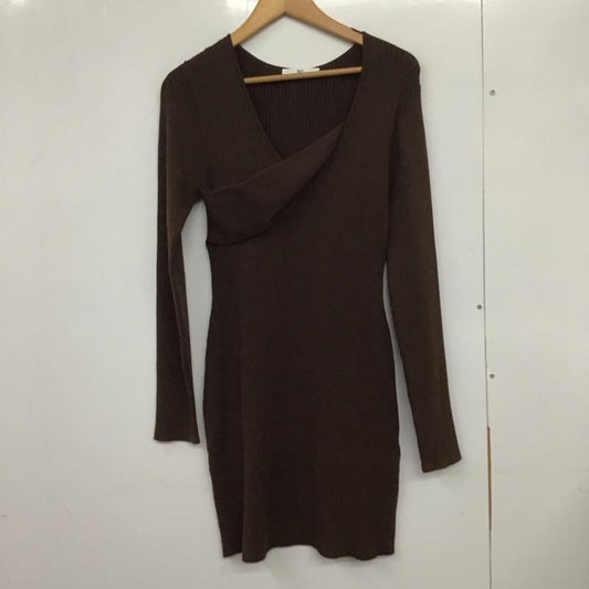 スライ SLY ワンピース ミニスカート 030DSH73-5510 CROSS NECK MINI OP 2 無地 茶 / ブラウン /  レディース USED 古着 中古 10132857