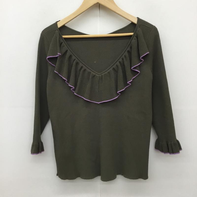 ミラオーウェン Mila Owen カットソー 七分袖 1 無地 緑 / グリーン /  レディース USED 古着 中古 10134389