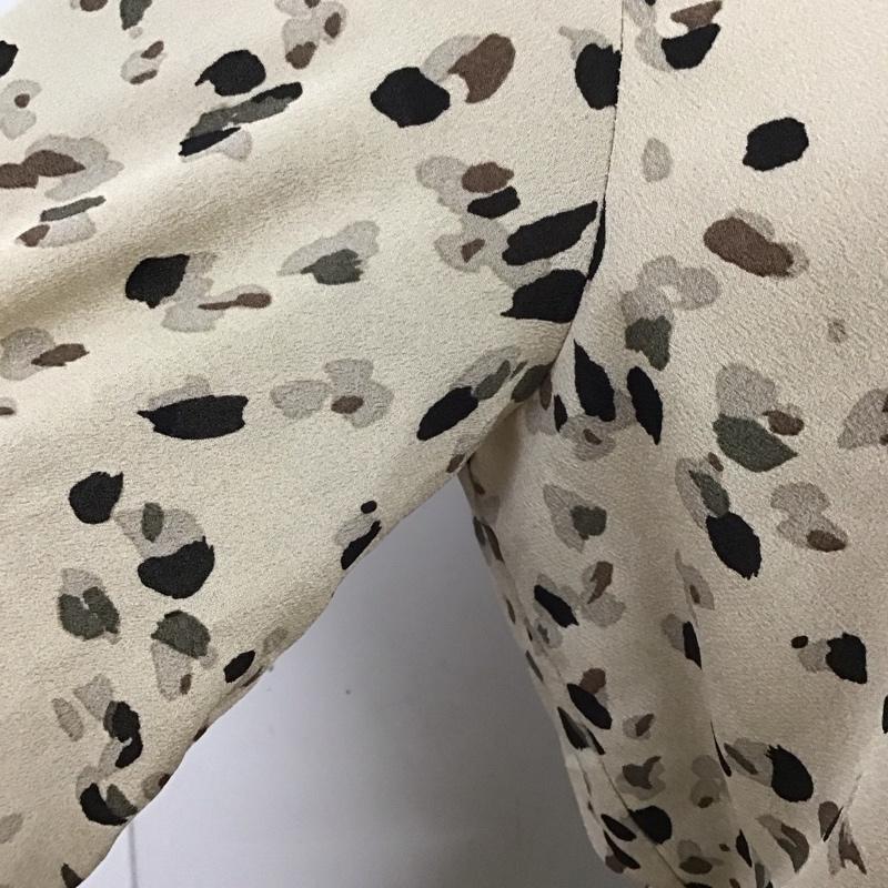 ナチュラルビューティーベーシック NATURAL BEAUTY BASIC ワンピース ロングスカート 017-9240906 長袖ロングワンピース クルーネックカットソー 総柄 S 総柄 茶 / ブラウン /  レディース USED 古着 中古 10116973