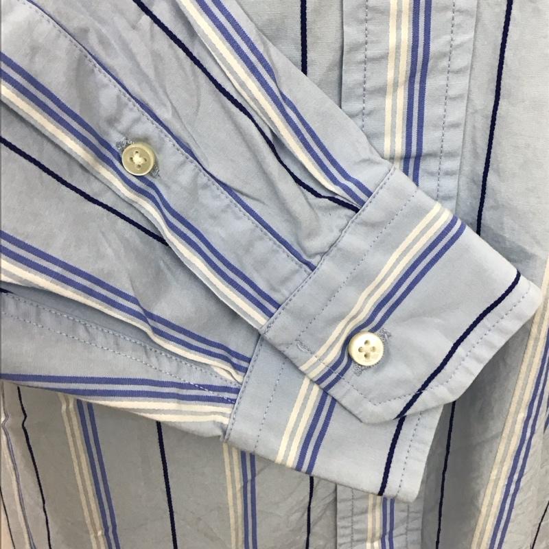 トミーヒルフィガー TOMMY HILFIGER シャツ、ブラウス 長袖 ストライプ コットン L ワンポイント 水色 / ライトブルー / X 白 / ホワイト / X 青 / ブルー /  メンズ USED 古着 中古 10116789