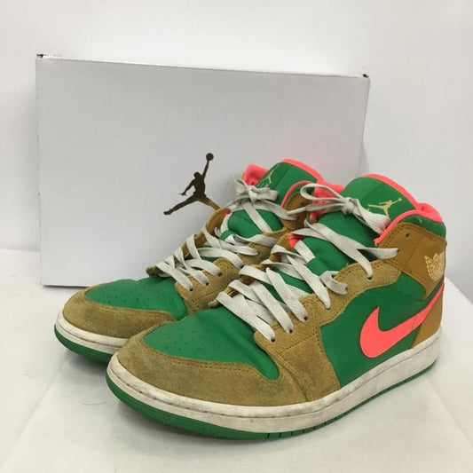 ナイキ NIKE スニーカー スニーカー DX4332-700 AIR JORDAN 1 MID SE 27cm 箱有 27.0cm ロゴ、文字 桃 / ピンク / X ベージュ / ベージュ / X 緑 / グリーン /  メンズ USED 古着 中古 10137374