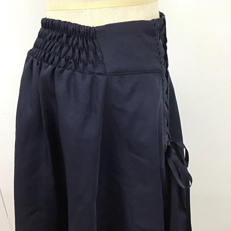 アクシーズファム axes femme スカート ひざ丈スカート GG281X31 レースアップ M 無地 紺 / ネイビー /  レディース USED 古着 中古 10110966