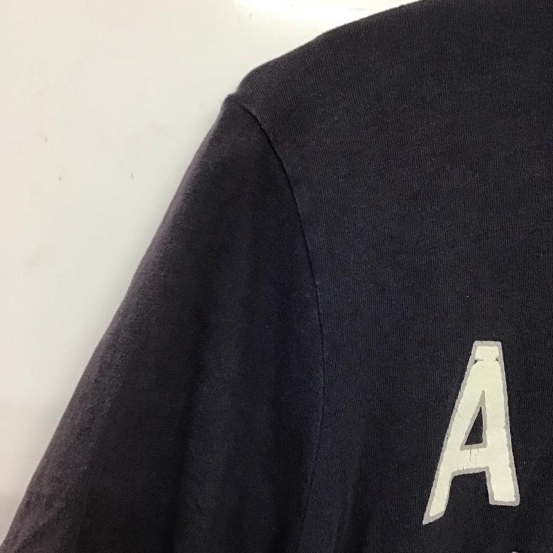 アバクロンビーアンドフィッチ ABERCROMBIE&FITCH Tシャツ 半袖 半袖カットソー プリントTシャツ クルーネックカットソー L ロゴ、文字 紺 / ネイビー /  メンズ USED 古着 中古 10132081