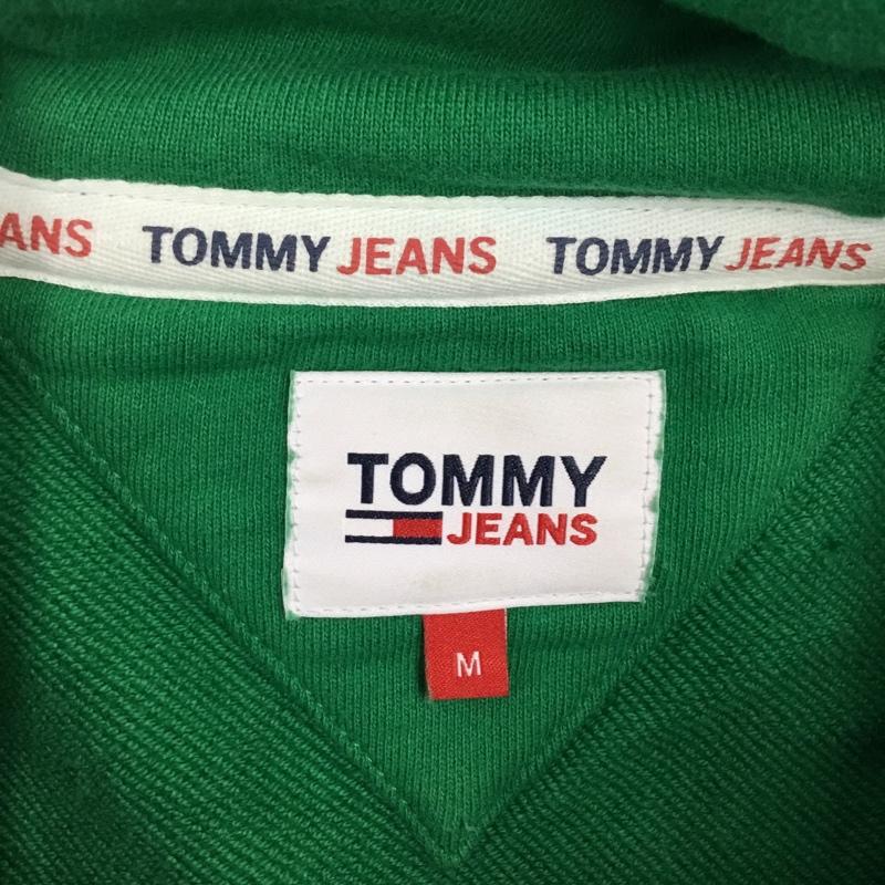 トミー ジーンズ TOMMY JEANS パーカー 長袖 長袖パーカー フード付きパーカー プリントスウェット トレーナー M ロゴ、文字 緑 / グリーン /  メンズ USED 古着 中古 10122397