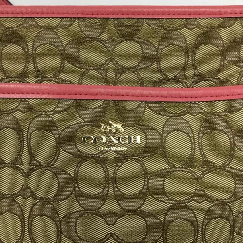 コーチ COACH ショルダーバッグ ショルダーバッグ F58285 シグネチャー ロゴ、文字 茶 / ブラウン / X 桃 / ピンク /  レディース USED 古着 中古 10131237