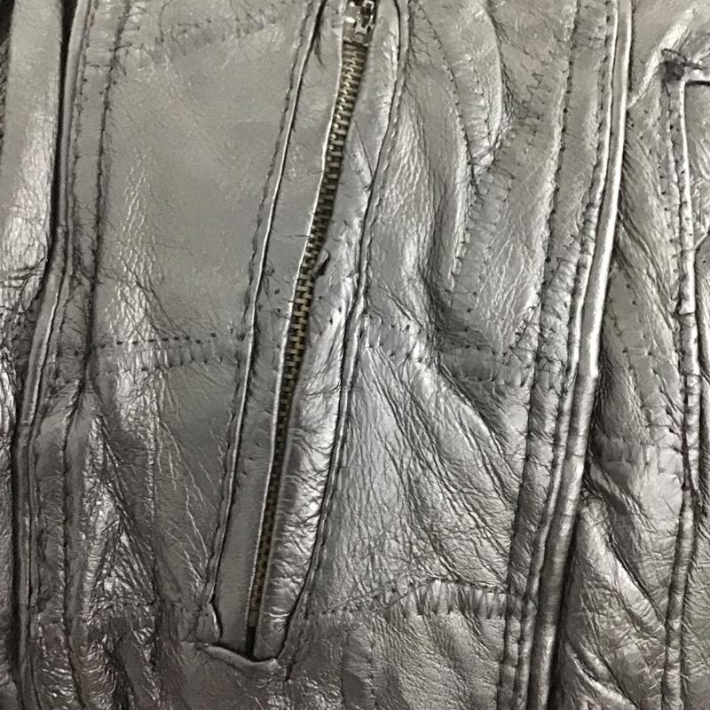 古着 USED ジャケット、上着 ジャケット、ブレザー レザージャケット ジップアップジャケット アウター XXL 無地 黒 / ブラック /  メンズ USED 古着 中古 10132078