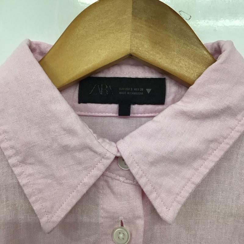 ザラ ZARA シャツ、ブラウス 長袖 S 無地 桃 / ピンク /  レディース USED 古着 中古 10151199