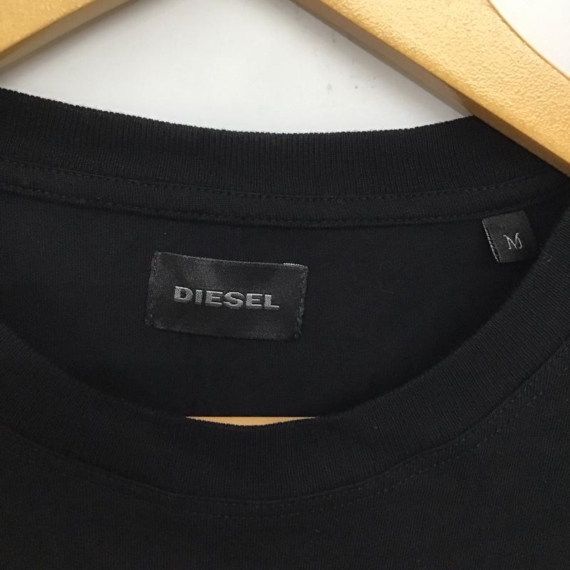 ディーゼル DIESEL Tシャツ 半袖 半袖カットソー プリントTシャツ クルーネックカットソー M プリント 黒 / ブラック /  メンズ USED 古着 中古 10132800