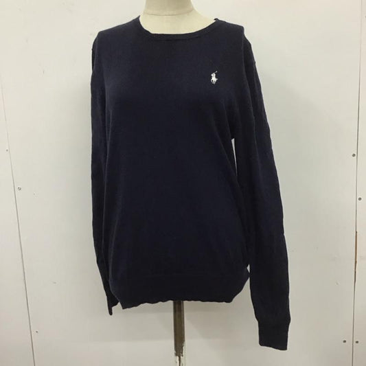 ポロラルフローレン POLO RALPH LAUREN ニット、セーター 長袖 Vネック S 無地 紺 / ネイビー /  レディース USED 古着 中古 10110251