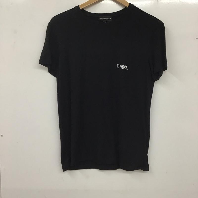 エンポリオアルマーニ EMPORIO ARMANI Tシャツ 半袖 半袖カットソー プリントTシャツ クルーネックカットソー S ロゴ、文字 黒 / ブラック /  メンズ USED 古着 中古 10136163
