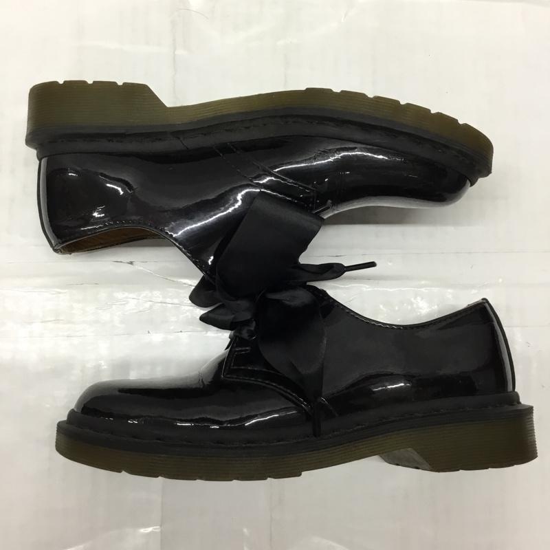 ドクターマーチン Dr.Martens 革靴 革靴 21713 Ray BEAMS 別注 パテント 3eye リボン UK4 US：6 無地 黒 / ブラック /  レディース USED 古着 中古 10108905