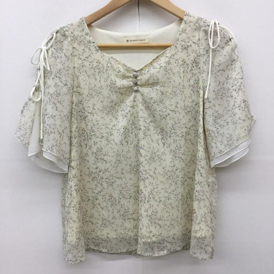 マジェスティックレゴン MAJESTIC LEGON カットソー 半袖 M 花柄 アイボリー / アイボリー /  レディース USED 古着 中古 10144392