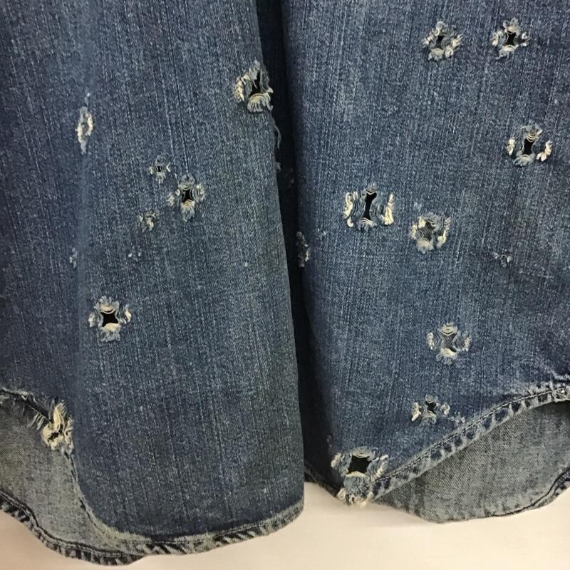 リーバイス Levi s シャツ、ブラウス 長袖 長袖デニムシャツ カラーシャツ 長袖シャツ クラッシュ XS ダメージ加工 インディゴ / インディゴ /  メンズ USED 古着 中古 10147597