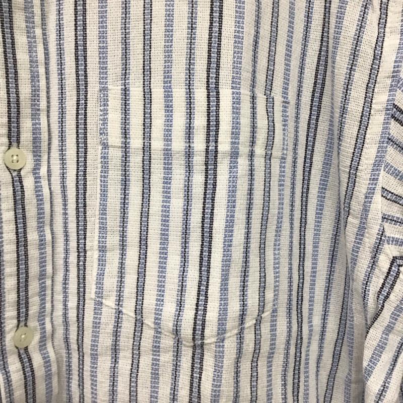 コーストワイド COASTWIDE シャツ、ブラウス 半袖 半袖シャツ ノーカラーシャツ 前ボタン L ストライプ マルチカラー / マルチカラー /  メンズ USED 古着 中古 10137621