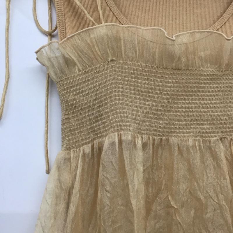 カスタネ Kastane ワンピース ロングスカート KA4F049 シアーシャーリングワンピースSET タンクトップ FREE 無地 橙 / オレンジ /  レディース USED 古着 中古 10142271