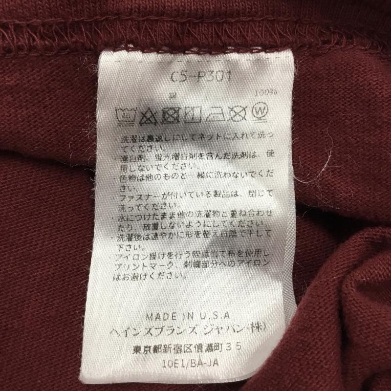 チャンピオン Champion Tシャツ 半袖 半袖カットソー プリントTシャツ クルーネックカットソー XL 無地 えんじ / ワインレッド /  メンズ USED 古着 中古 10121051