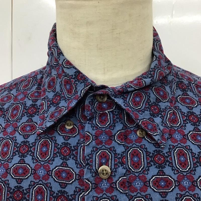 古着 USED カットソー 長袖 長袖シャツ カラーシャツ ポケットシャツ 長袖カットソー プリントシャツ L プリント マルチカラー / マルチカラー /  メンズ USED 古着 中古 10119016