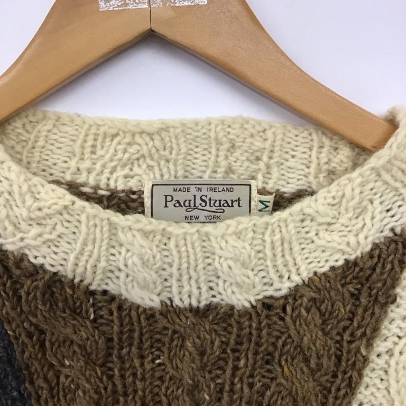 ポールスチュアート PAUL STUART ニット、セーター 長袖 長袖ニットカットソー クルーネック セーター M 総柄 マルチカラー / マルチカラー /  メンズ USED 古着 中古 10145028