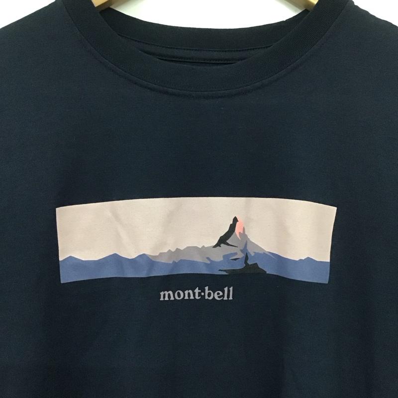 モンベル mont-bell Tシャツ 半袖 1114562 ウイックロンマッターホルンTシャツ プリントTシャツ M プリント 紺 / ネイビー /  メンズ USED 古着 中古 10138437