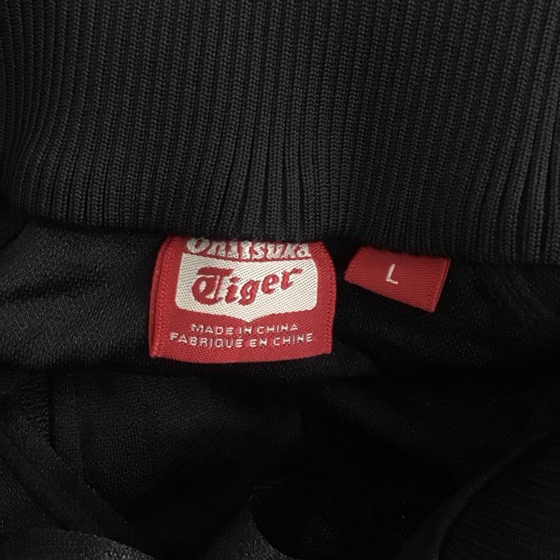 オニツカタイガー ONITSUKA TIGER ジャケット、上着 ジャンパー、ブルゾン ジップアップジャケット ジャンパー ジャケット カジュアルジャケット ジャージ L ロゴ、文字 黒 / ブラック / X 白 / ホワイト /  メンズ USED 古着 中古 10108016