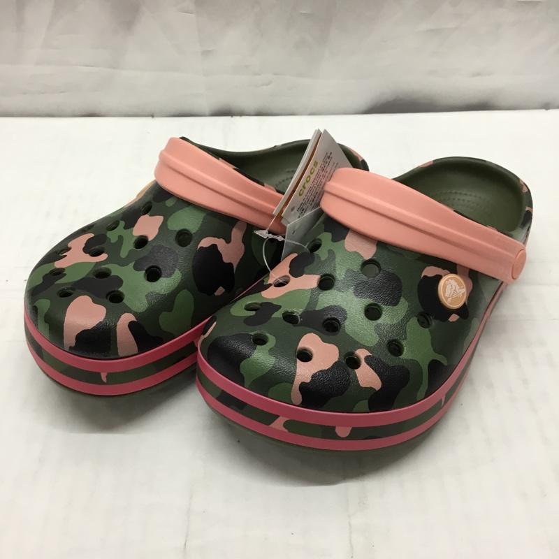 クロックス crocs シューズ シューズ 205532 crocband multi graphic clog 20cm キッズ サンダル 20.0cm カモフラージュ柄・迷彩 マルチカラー / マルチカラー /  ガールズ USED 古着 中古 10110663