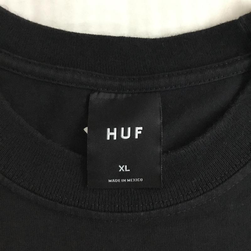 ハフ HUF Tシャツ 半袖 半袖カットソー プリントTシャツ クルーネックカットソー XL プリント 黒 / ブラック /  メンズ USED 古着 中古 10120804