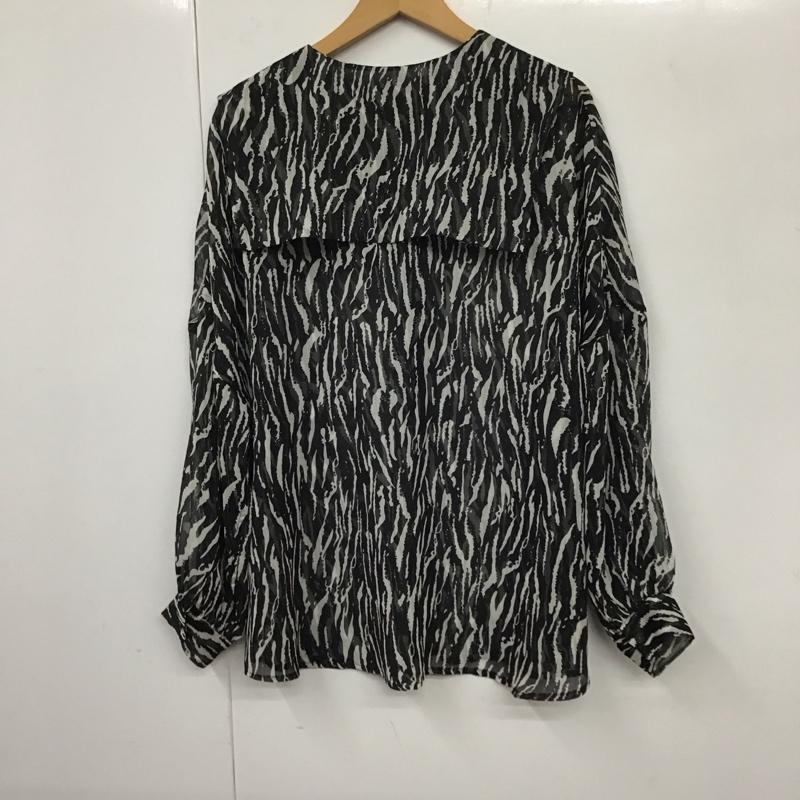 ハレ HARE シャツ、ブラウス 長袖 HAL06188AK ビッグカラガラシアーシャツ FREE 総柄 黒 / ブラック / X 白 / ホワイト /  レディース USED 古着 中古 10131295