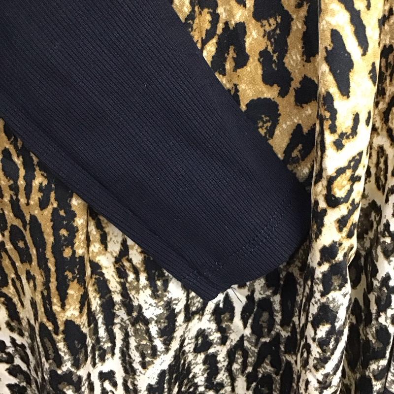 ザラ ZARA ワンピース ひざ丈スカート S 無地 X ヒョウ柄・レオパード柄 黒 / ブラック /  レディース USED 古着 中古 10130395
