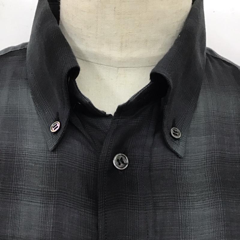 エレファントトライバルファブリックス elephant TRIBAL fabrics シャツ、ブラウス 長袖 長袖シャツ カラーシャツ ポケットシャツ 長袖カットソー チェックシャツ M チェック 灰 / グレー /  メンズ USED 古着 中古 10124531