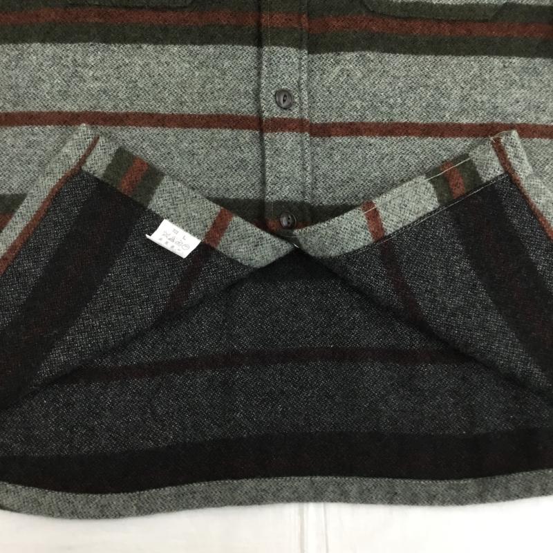リーバイス Levi s シャツ、ブラウス 長袖 54762-59 90s L ボーダー柄 緑 / グリーン / X 橙 / オレンジ /  メンズ USED 古着 中古 10143569