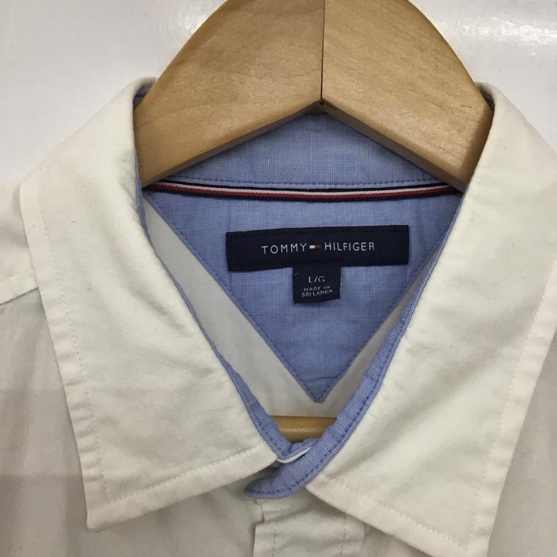 トミーヒルフィガー TOMMY HILFIGER シャツ、ブラウス 長袖 長袖シャツ 無地シャツ カラーシャツ L 無地 白 / ホワイト /  メンズ USED 古着 中古 10144790