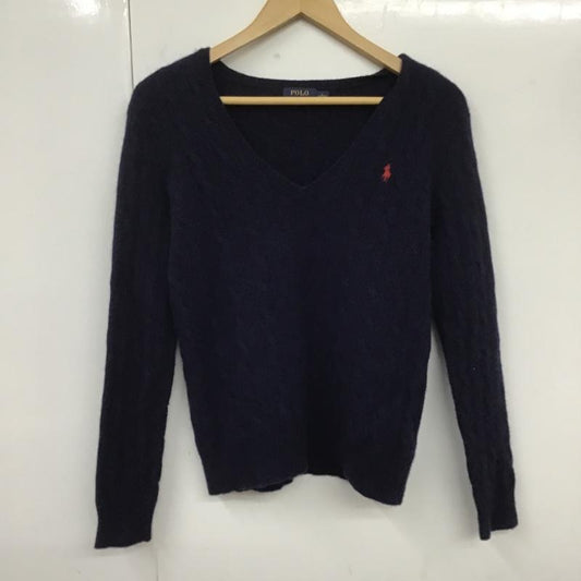 ポロラルフローレン POLO RALPH LAUREN ニット、セーター 長袖 Vネック S 無地 紺 / ネイビー /  レディース USED 古着 中古 10106123
