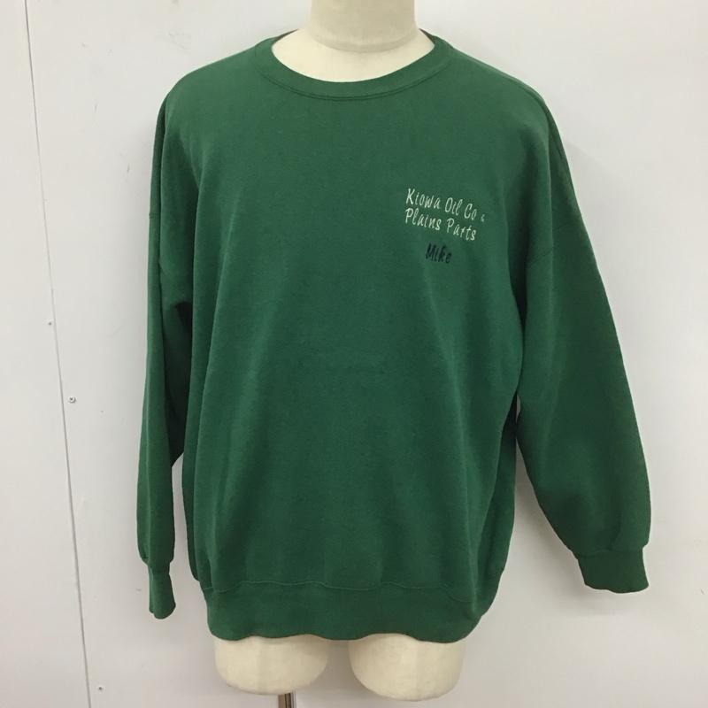 古着 USED トレーナー 長袖 長袖トレーナー スウェット クルーネック リブスウェットカットソー 古着 XXL ロゴ、文字 緑 / グリーン /  メンズ USED 古着 中古 10124707