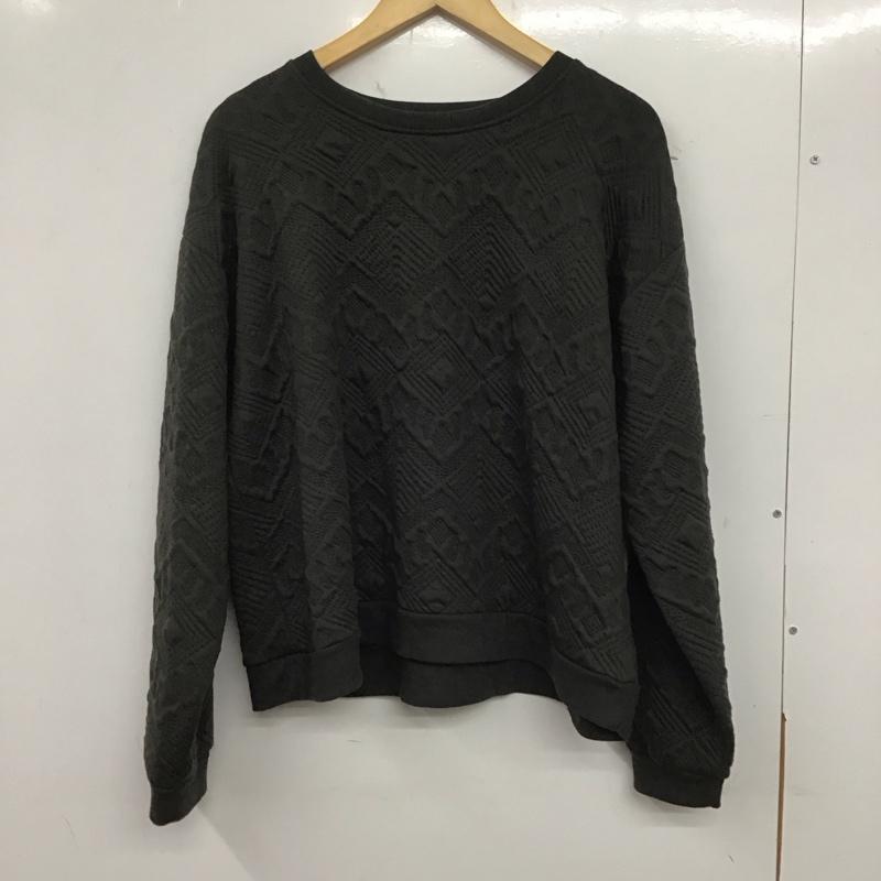 ザラ ZARA トレーナー 長袖 長袖トレーナー スウェット クルーネック プルオーバー L 総柄 黒 / ブラック /  レディース USED 古着 中古 10138838